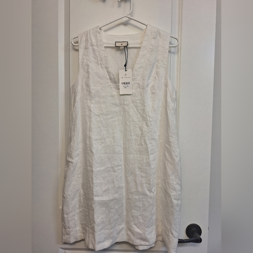 Tuckernuck White Linen Sleeveless Mini Dress